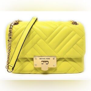 Michael Kors Peyton Medium Quilted Vegan Faux Leather Medium Shoulder Flap Bag